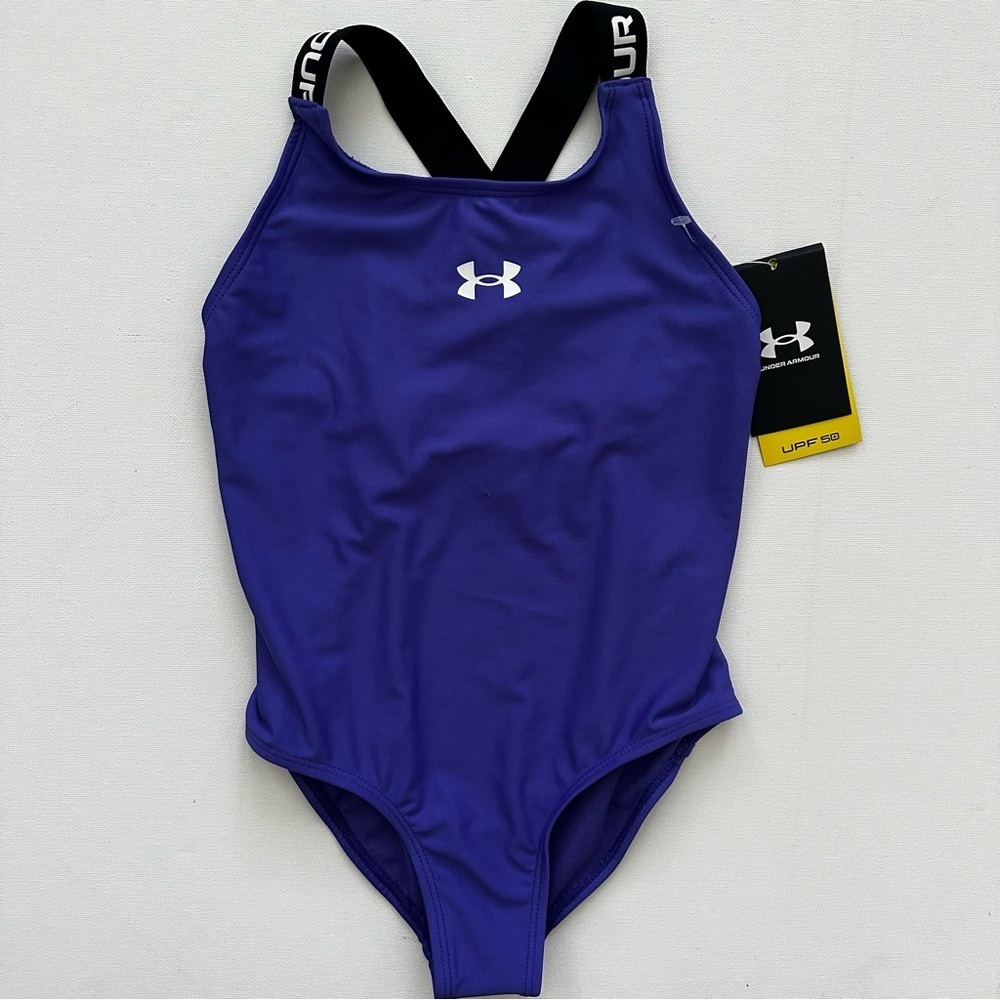 Under Armour Girls' Royal Purple One-Piece Swimsuit Size 6X